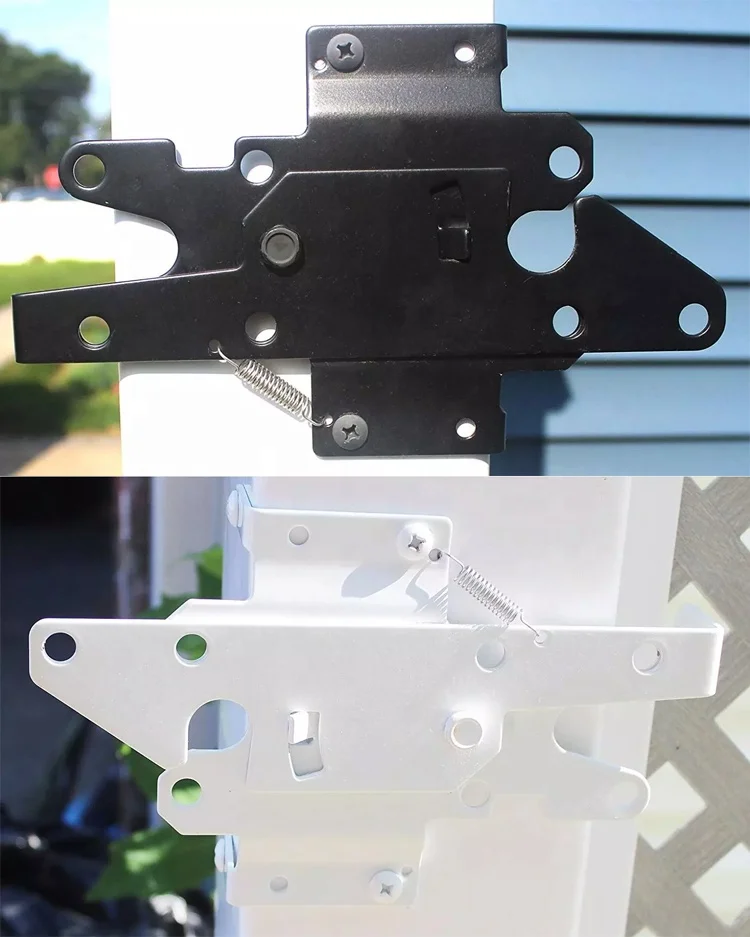 Black Self Closing Cast Iron Steel Decorative Cantilever Wrought Iron Fence Wood Gate And Vinyl Fence Gate Hardware