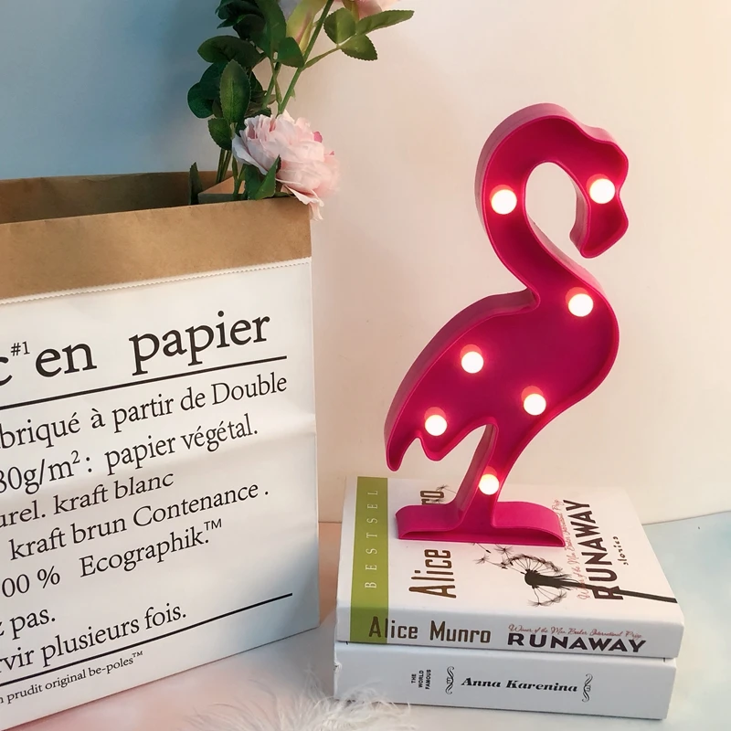 
Рождественский светодиодный светильник для стола, декоративный светильник на батарейках, ночник с фламинго 