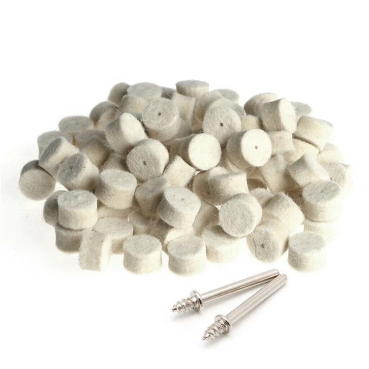 OEM Wholesale Price High Quality Wool Felt Bobs for Metal Glass Jade Agate Polishing White Pure Wool Felt Bobs with Shank