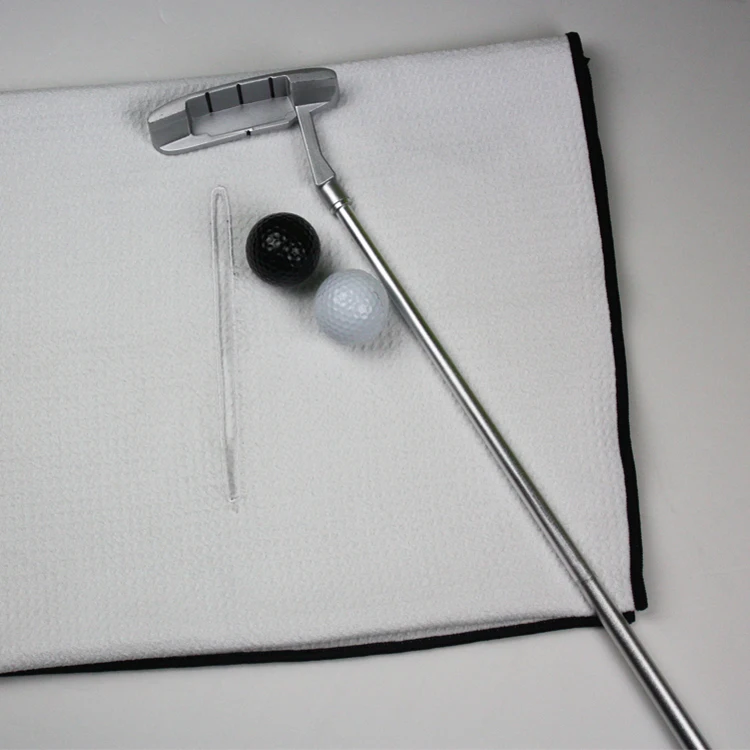 Large size super absorbent golf towel microfiber waffle towel with centered slit