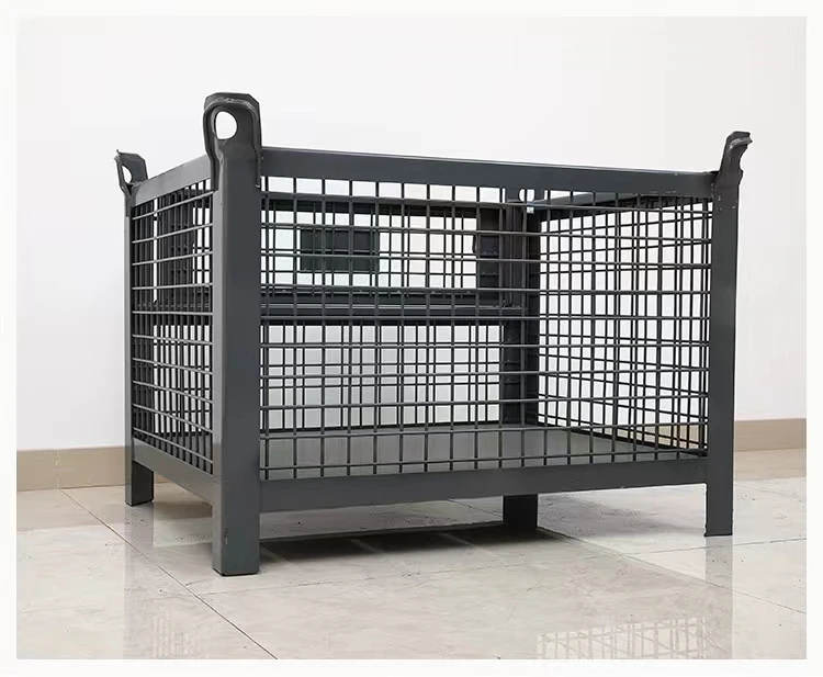 Wholesale Customized Heavy-Duty Light Duty Metal Storage Pallet Racking Folding Iron Wire with Steel Plate Box for Warehouse Use