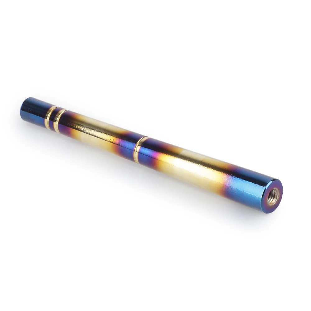 Universal Car Fm Am Radio Antenna Mast Screw Aluminum Burnt Blue M6*1 125mm With three adapters