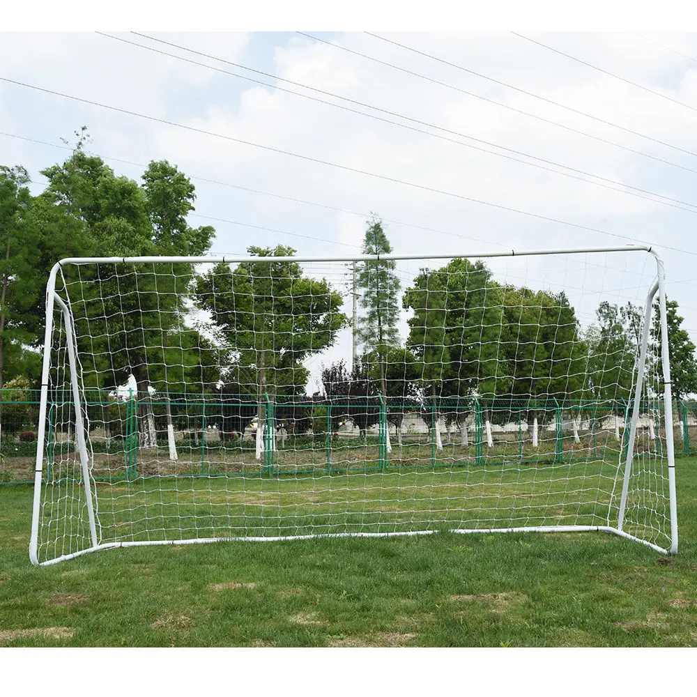 SPT Professional Design Bend Frame Steel Material White PE Net portable soccer goal 12 x 6 For Kid