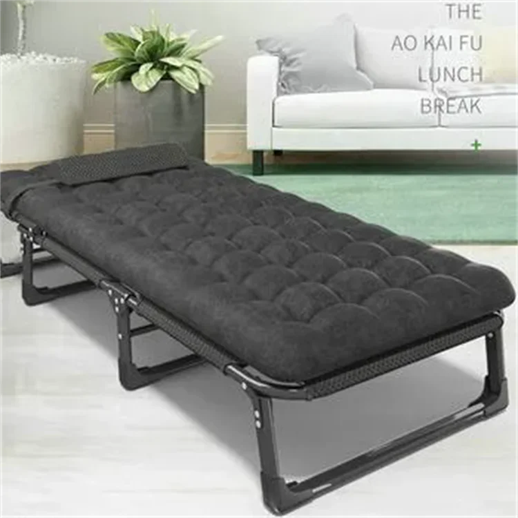 China Factory Portable Folding Camping Cot Adjustable 4-Position Adults Reclining Chairs Mattress Sleeping Cots Bed Outdoor Use