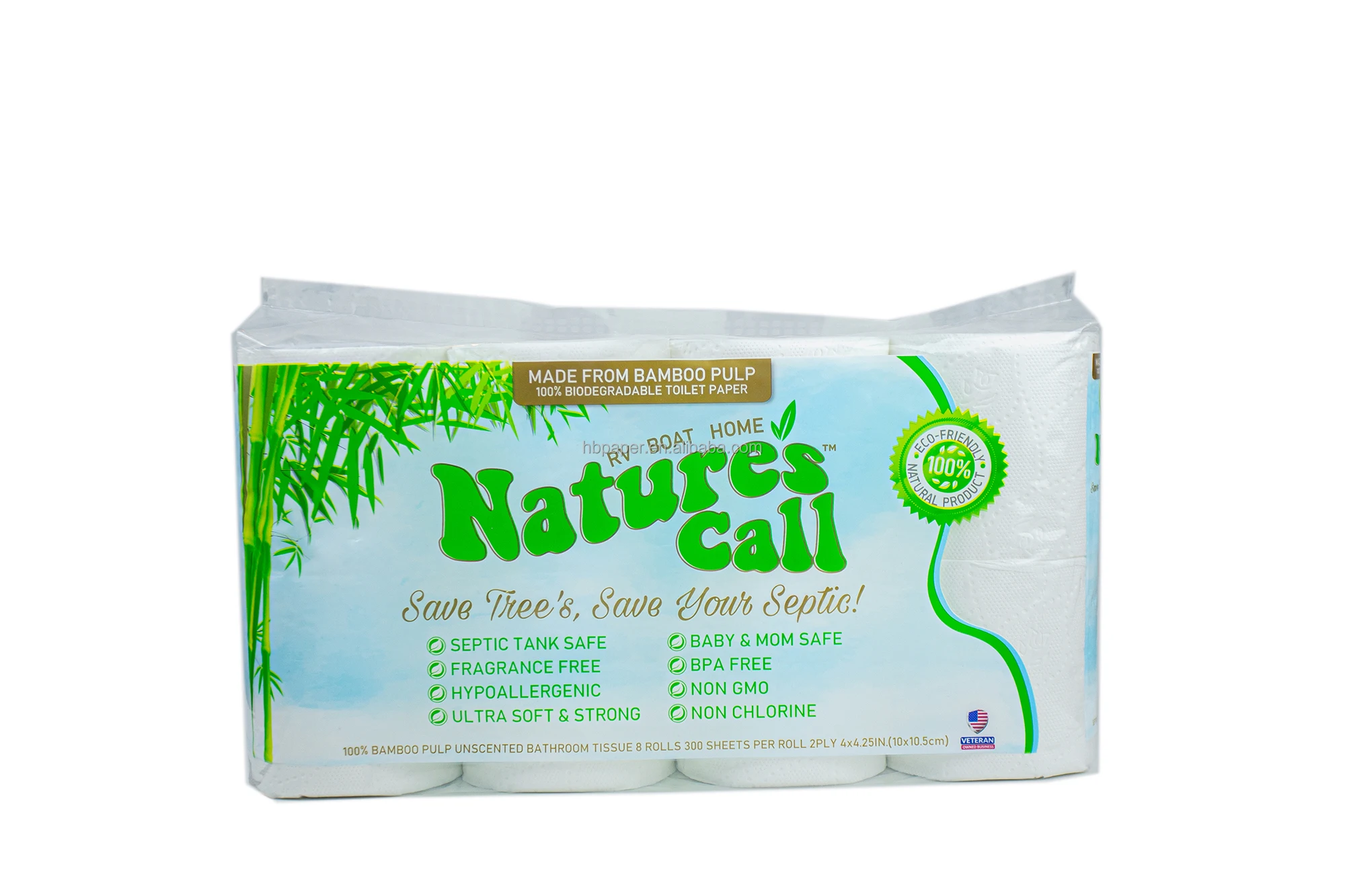 100% Bamboo Premium 3Ply Toilet Paper Set of 24 Rolls 300 Sheets per Roll | Eco-Friendly Ultra Soft Toilet Paper