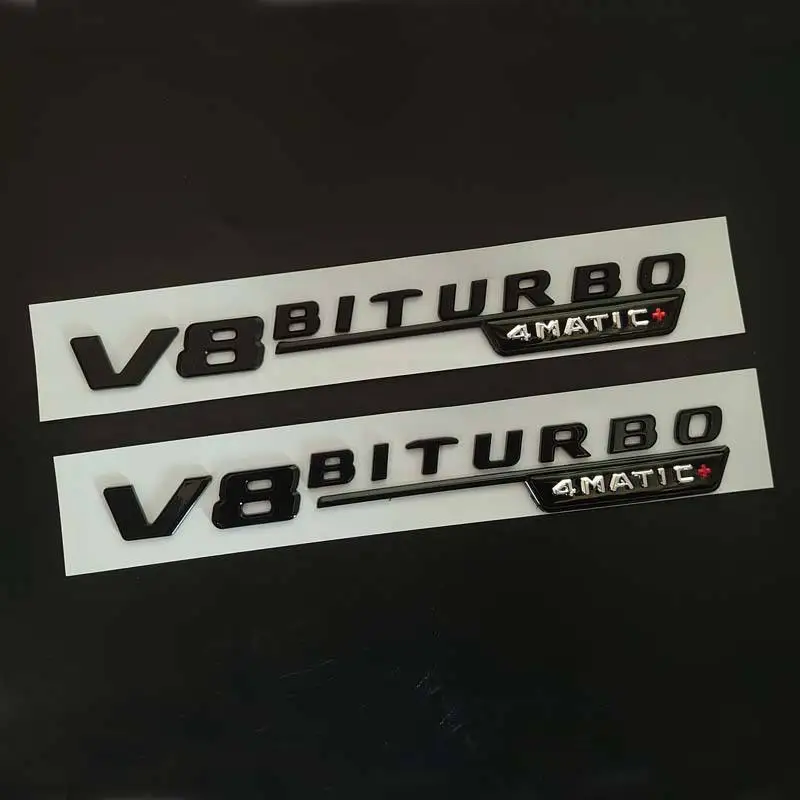 Wholesaler Firmly pasted 2pcs BITURBO 4matic Letters Fender Emblems Badges Fit for Mercedes Benz AMG