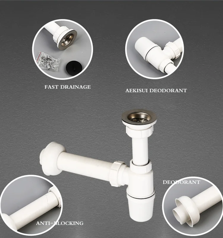 pvc p-trap plastic Bottle Trap for basin High quality with factory