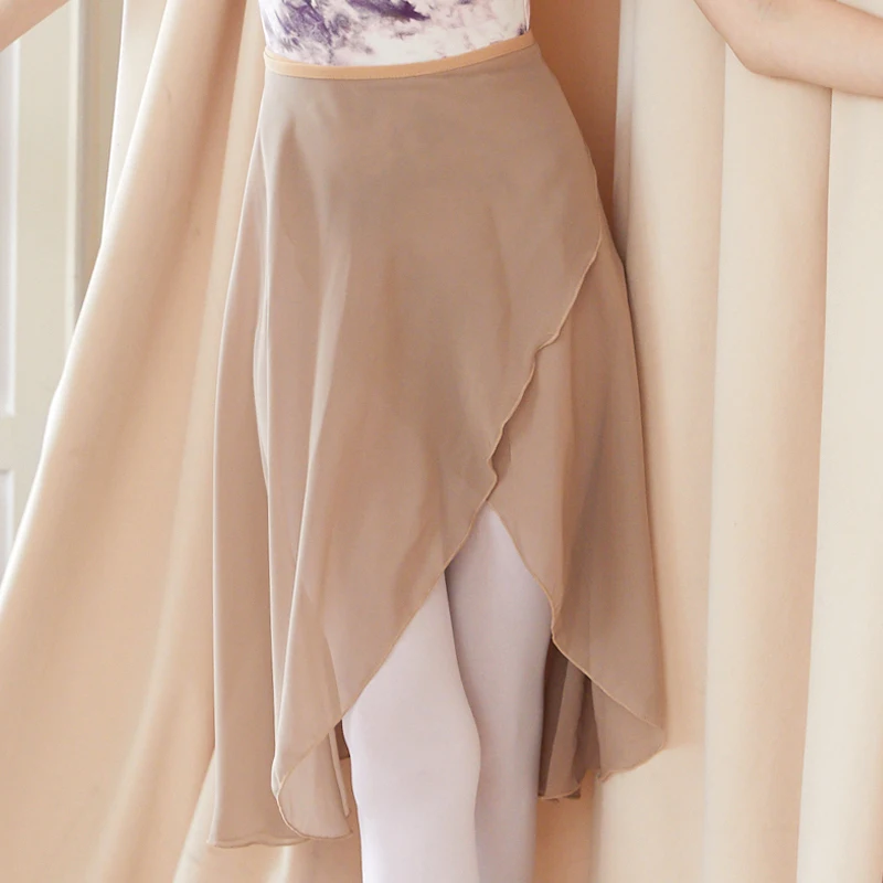 Ballet Skirt Women Adult Long Wrap Chiffon Skirt Ballet Tutu Skate Skirt Adjustable Buckles Ballerina Dance Wear