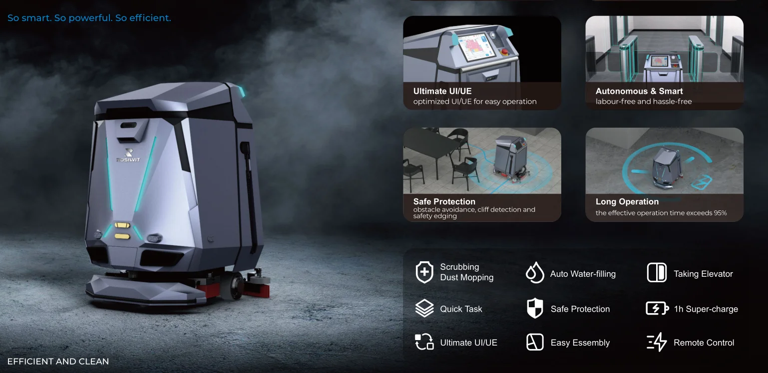 2024Skywalker 50 intelligent robot industrial commercial cleaning robot automatic cleaning, cleaning and suction robot