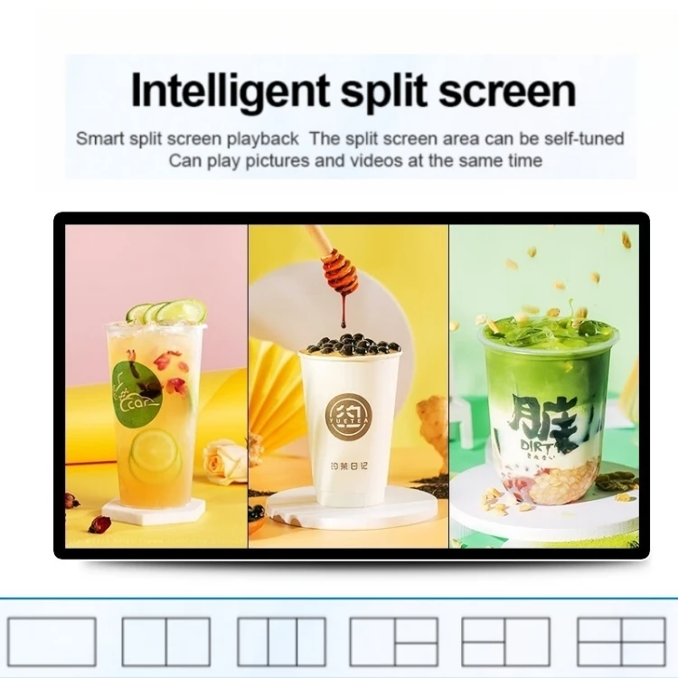 Video Wall Displays Individual Videos On multiple screens And OEM Indoor Android Signage TV LCD Digital Menu