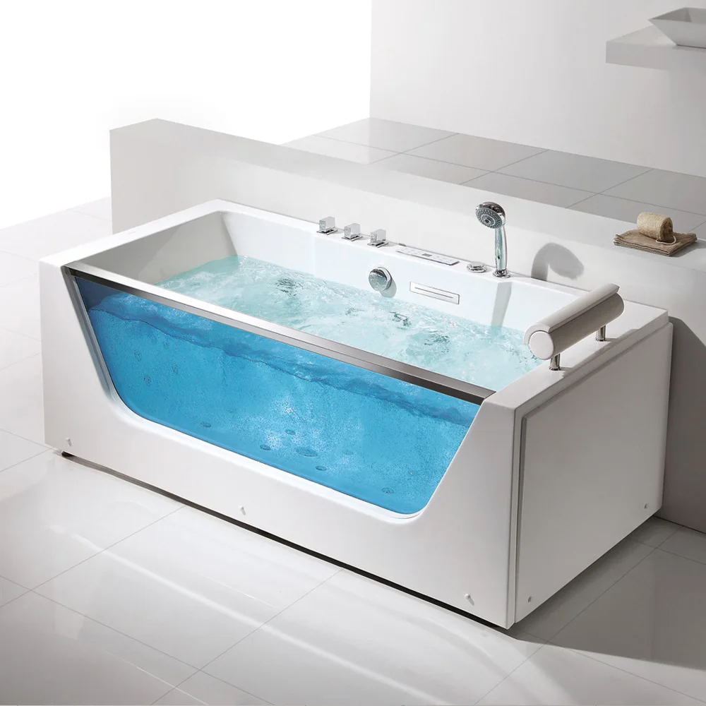 FICO Computer Control Massage Bathtub White Free Standing Home bathroom Big Bathtub Bath Tab Whirlpool Dual-side Skirt Bathtubs