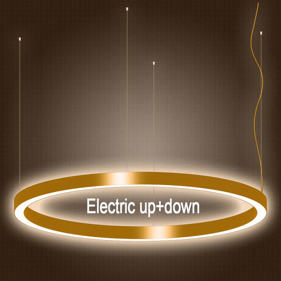 Hand sweep switch intelligent dimming and color matching lift luxury living meeting dinning room chandelier