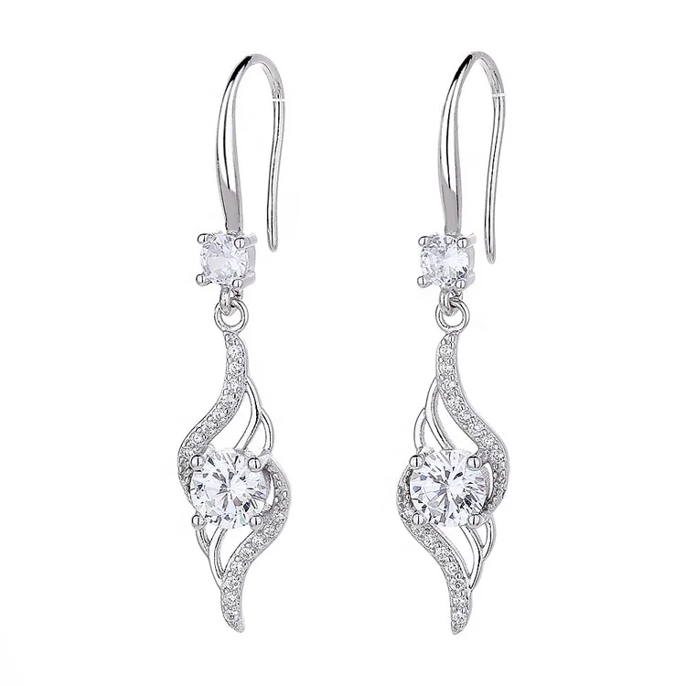 Wholesale Exotic Fish Hook Drop Earrings in Real Silver 925 Dangle Earrings for Women