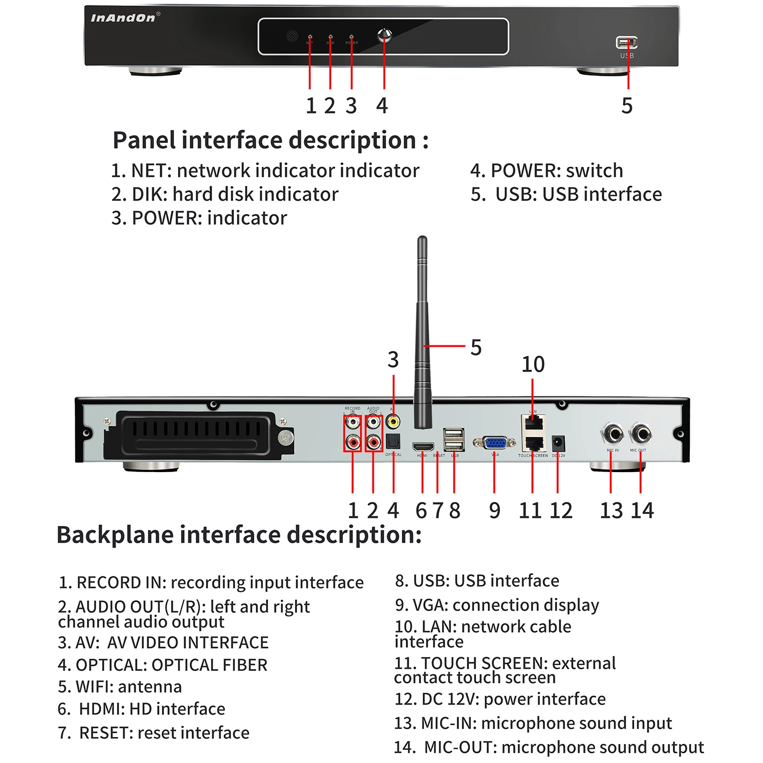 21.5 Inch InAndOn Karaoke Machine V503 Mixer Professional Set 2T Touch Screen Karaoke Player Jukebox Home KTV Karaoke System