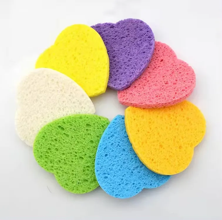 HMU Natural Exfoliation Wood Pulp Cotton Facial Compression Cleansing Sponge Wholesale Eco Friendly Compressed Facial Sponge