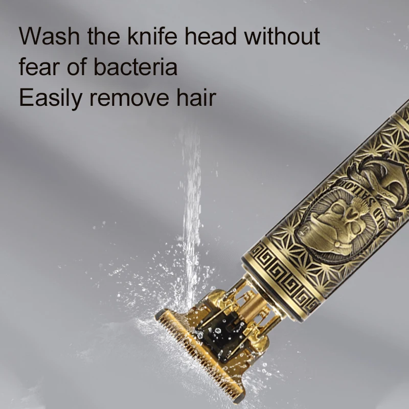 Professional LCD Hair Clipper For Men Rechargeable Hair Trimmer Machine OEM Power Time Charging  Electric Clipper vintage t9