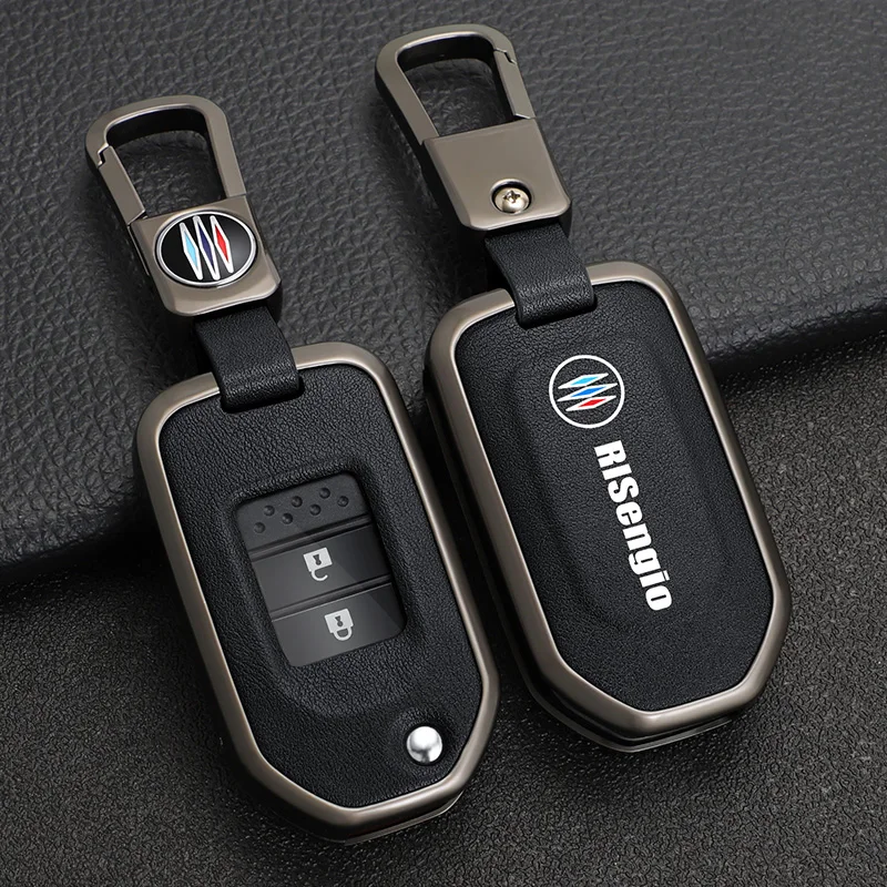 Remote Key Cover Zinc Alloy+Leather Car Key Case Suitable for Honda Avancier Vezel Accord Civic Jade Fit Crider Odyssey Elysion