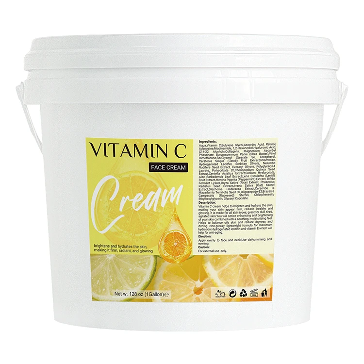 Organic vitamin C  Cream Facial Cream Gallon private label Hyaluronic Acid Whitening Brightening glowing face cream