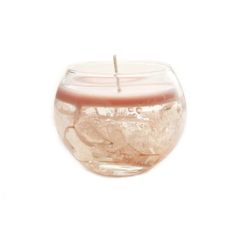 
Promo 5.5*5.5cm Transparent Clear Glass Round Gel Wax Icecream Luxury Gift Set Scented Candles with Packaging 