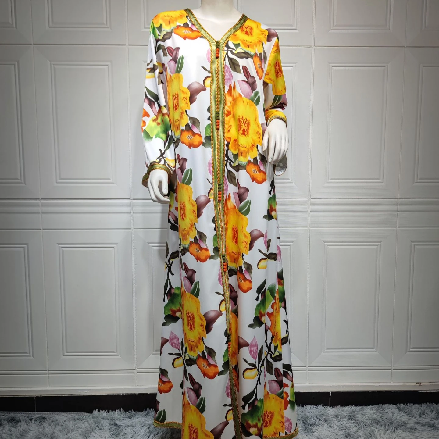 Islamic clothing Arabic women Turkey Dubai beautiful long print dress robe for Muslim wear Traditional Muslim Clothing&Accessori