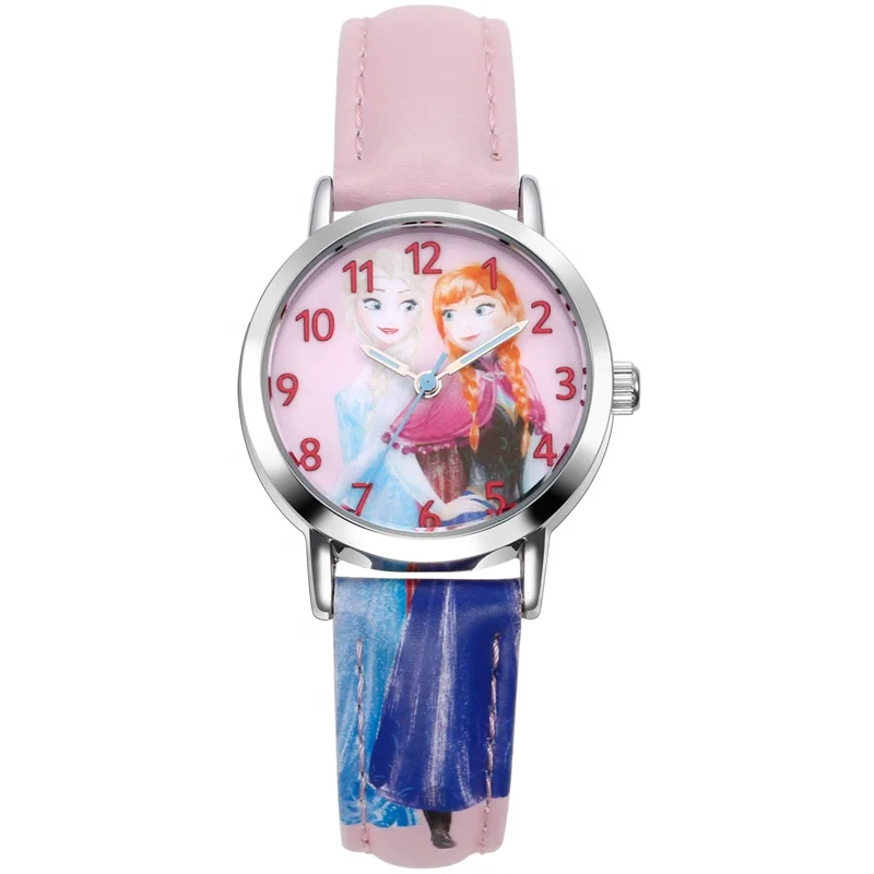 Official Disney license Frozen Princess Elsa Cute Cartoon Children Students Wrist Watch for Girl Gifts