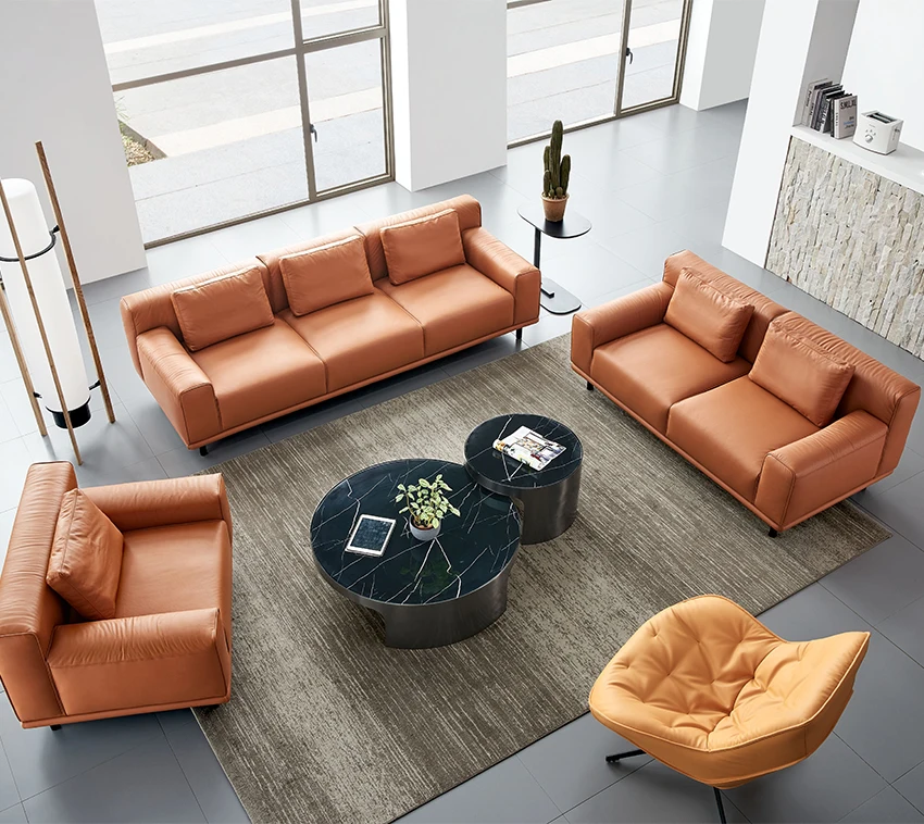 1 2 3 Seat Modern Luxury Home Furniture Leather Sofa Set Foshan Furniture Living Room Leather Sofas