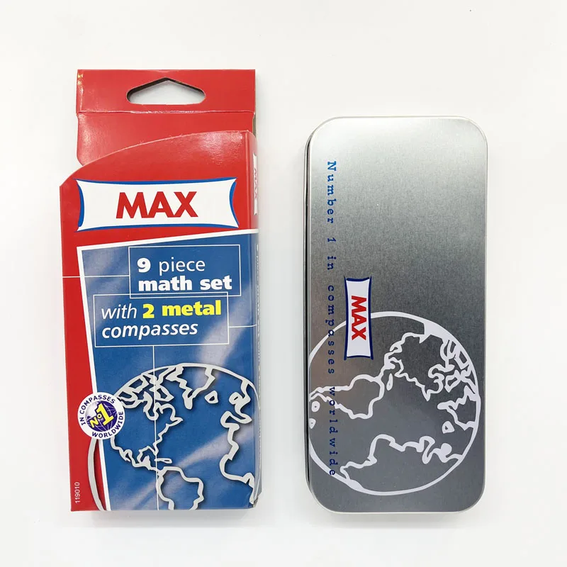 Китай крупнейший математический набор заводская цена 9 шт. макс. Премиум умная Геометрическая коробка для школьников