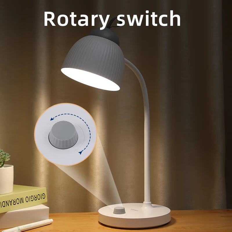 Eye-caring rechargeable led reading light for home table lamp with TYPE-C input port lamp desk