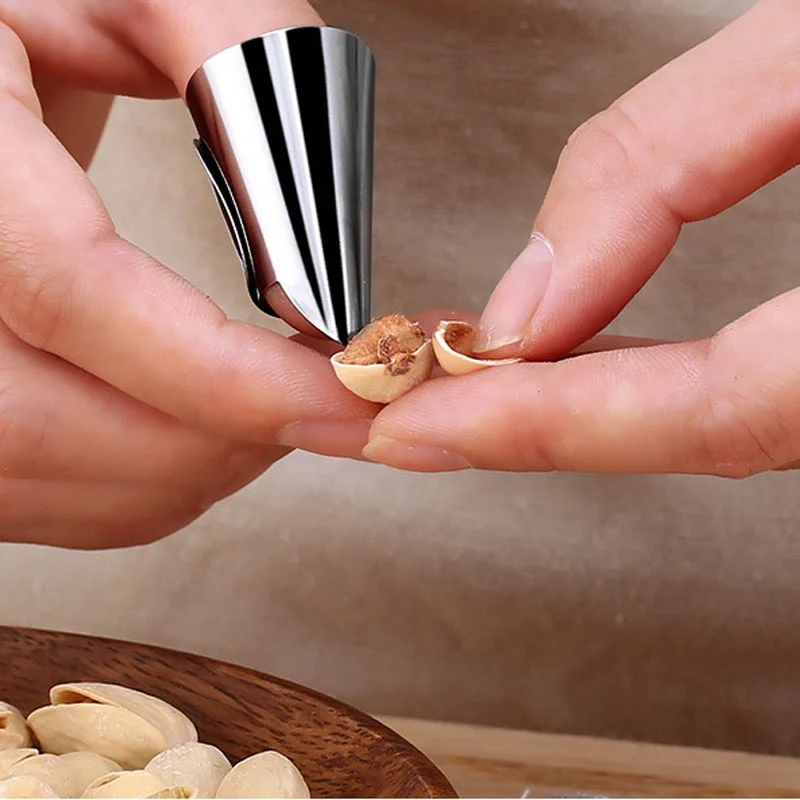 
Stainless Steel Finger Protectors Peanut Sheller Vegetable Nuts Peeling Finger Guard Kitchen Cutting Protection Tools 
