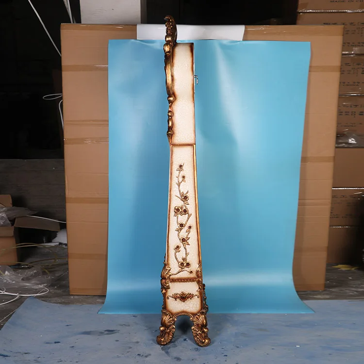 
Antique Classical Decorative Resin Grandfather Floor Movement Stand-up Clock With Shelf 