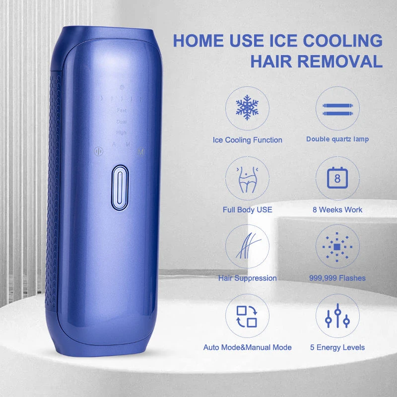 New Design Home Use Dual Lamp Ice Cooling Sapphire Ipl Laser Hair Removal Device Epilator Machine
