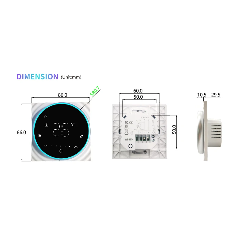 Digital Programmable Thermostat Smart Room Tuya Wifi Electric Underfloor Heating Thermostat