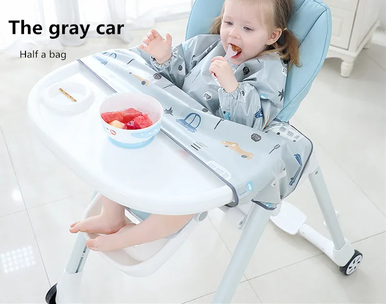 Eating equipment Baby anti-dirty water all-in-one bib cushion dining chair table baby long sleeve overalls self-feeding