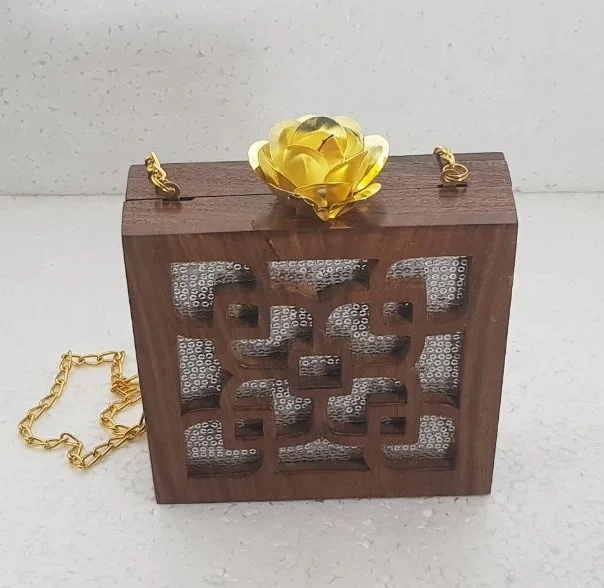 Wooden Stylish Clutch And Evening bag