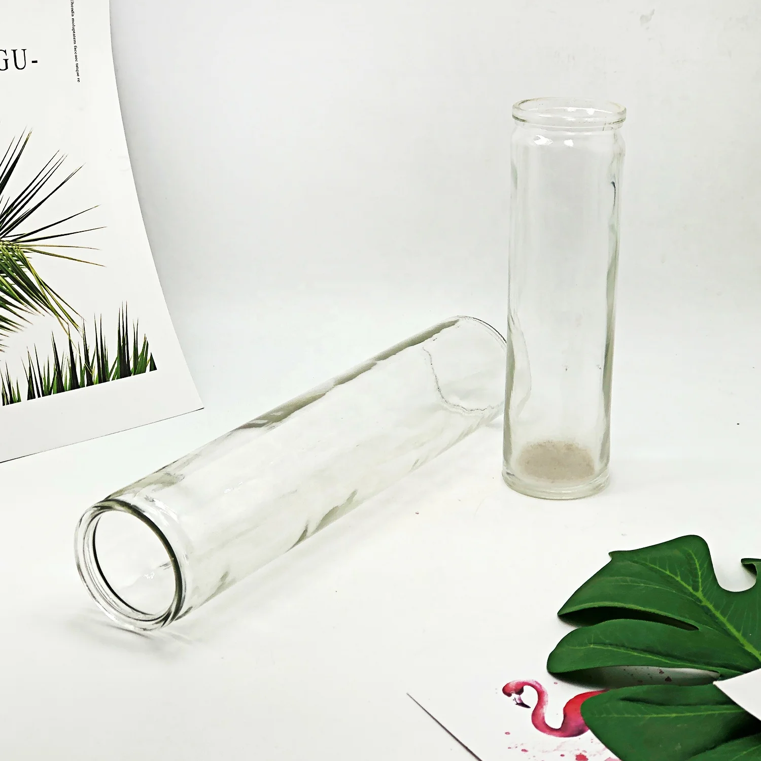 high quality! 230ml,380ml cylinder glass candle jar, candle holder 7 days glass candle jar