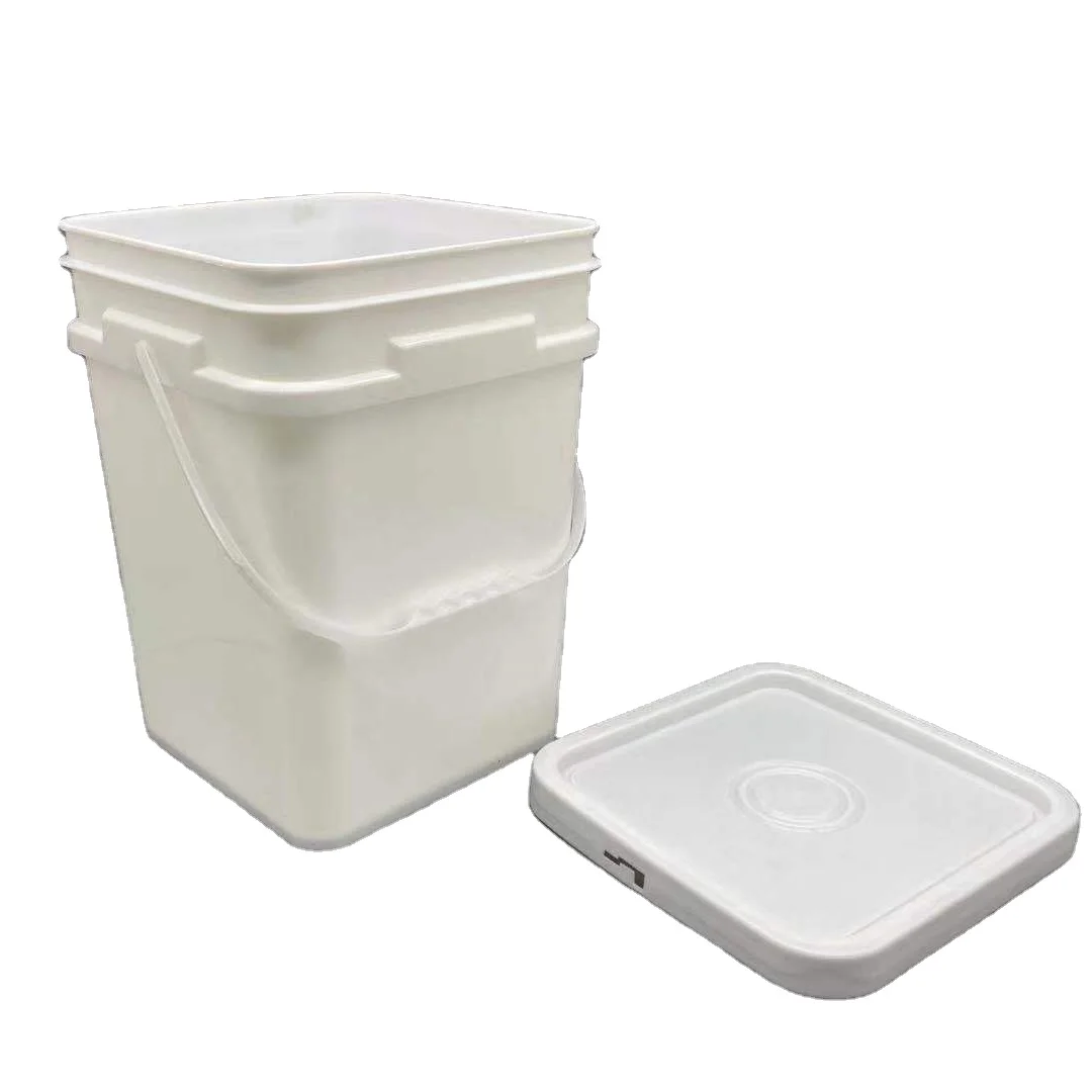 Food grade 4 gallon square bucket with lid and handle