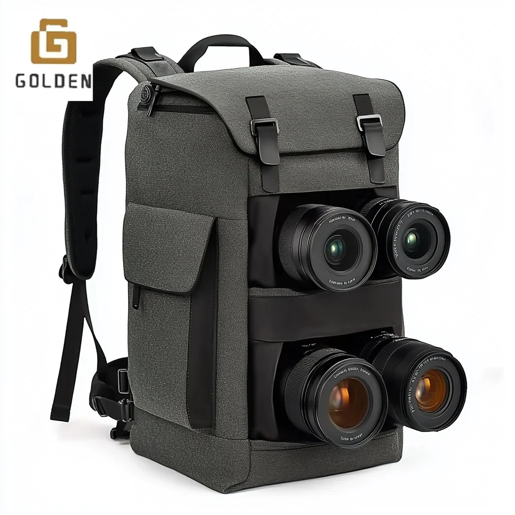 Golden Large Capacity Travel Photo Camera & Video Bags Backpack Outdoor Portable Digital Dslr Camera Bag for Photography