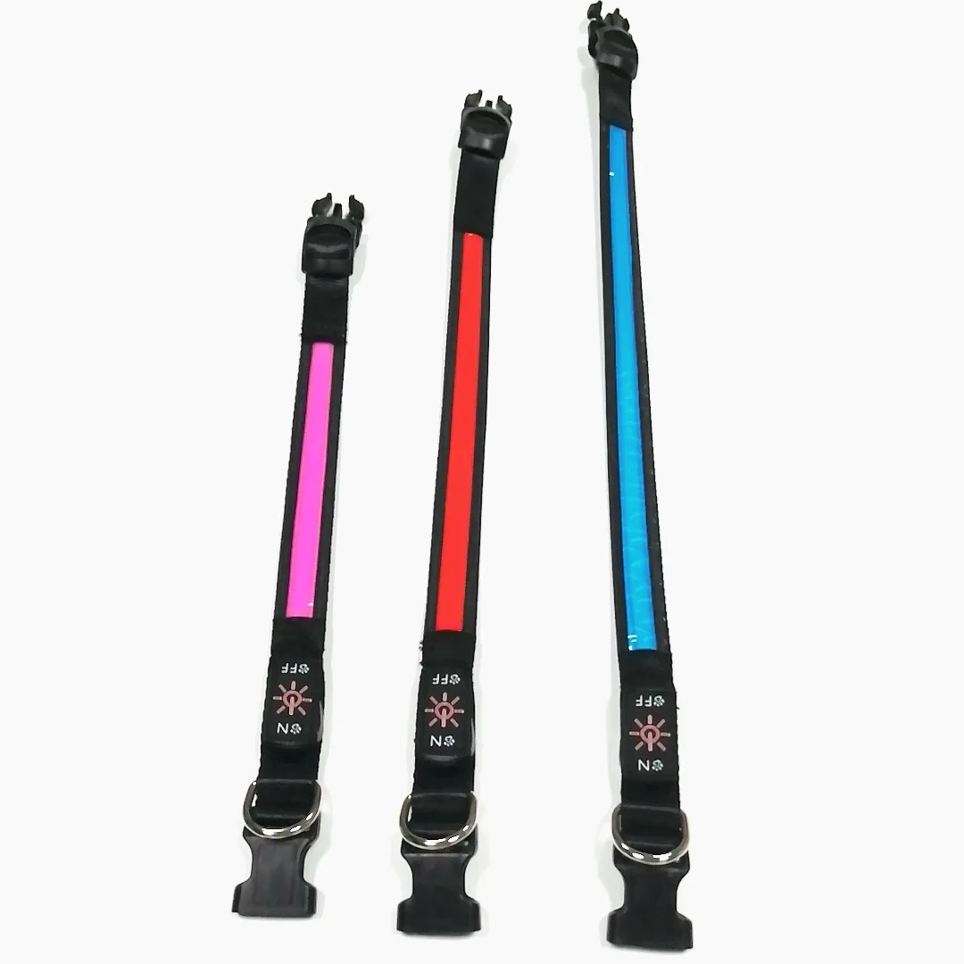 LED Light Nylon Webbing Wholesale Custom Pets Accessories Dog Collar Led Collares