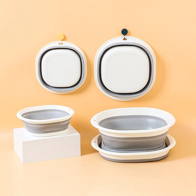 Hot Folding Basin Plastic Washtub Stackable Space Saving Wash Basin Portable Camping Foldable Washbasin