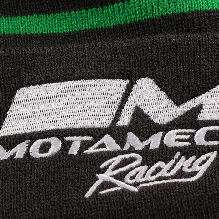 Модная пустая мужская вязаная шапка с помпоном из органического хлопка с логотипом