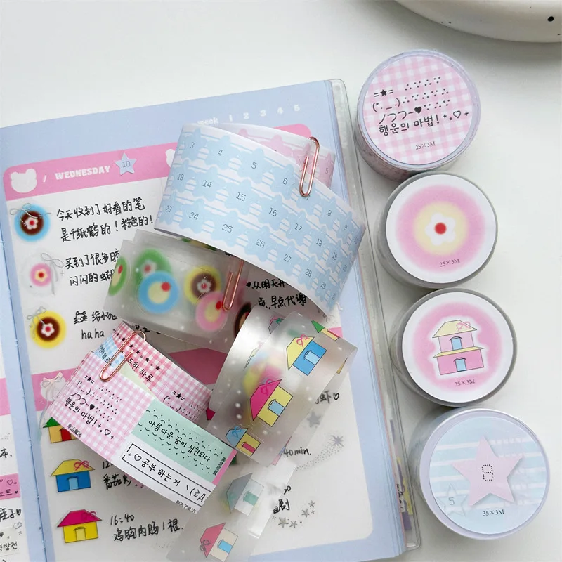 Korean Style DIY Self-adhesive Stickers Roll Letter Expression Diary Phone Hand Account Decorative Cut Free Fashion Washi Tapes