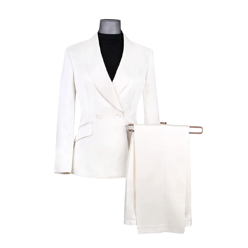 Advanced Customization White 2 pieces Ladies fashion suit Slim fit womens suits 2022