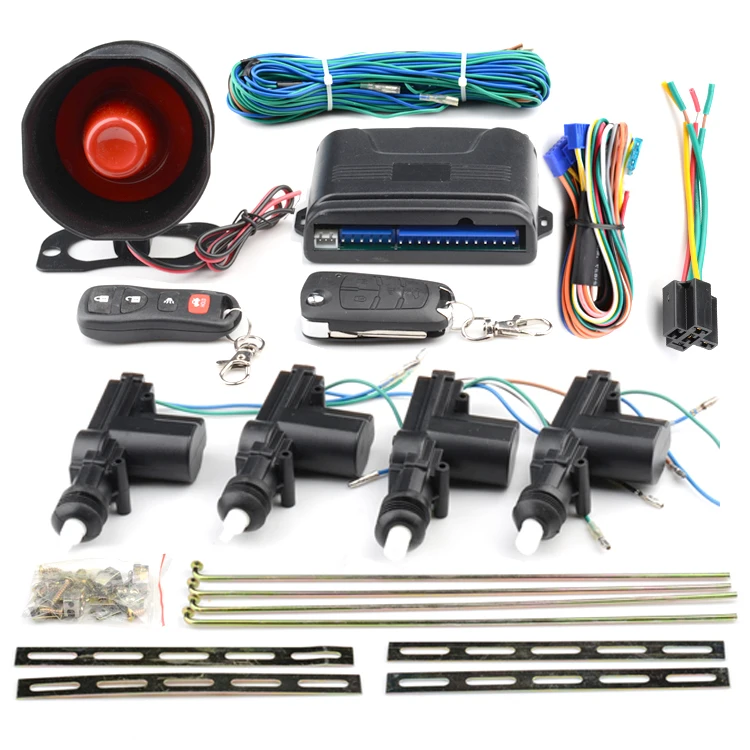 One Way Car Alarm Anti-Hijacking Auto Central Lock Car Alarm System With 4 PCS Central Door Lock Actuators System