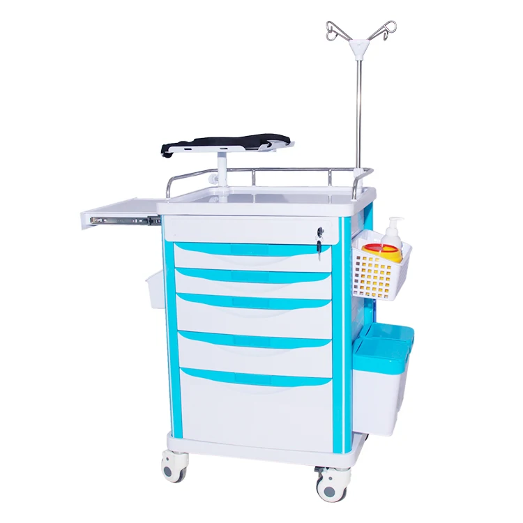 Цена производителя для медицинских тележек для использования в больницах, тележка для чрезвычайных ситуаций, тележка для больниц из АБС-пластика для чрезвычайных ситуаций на продажу