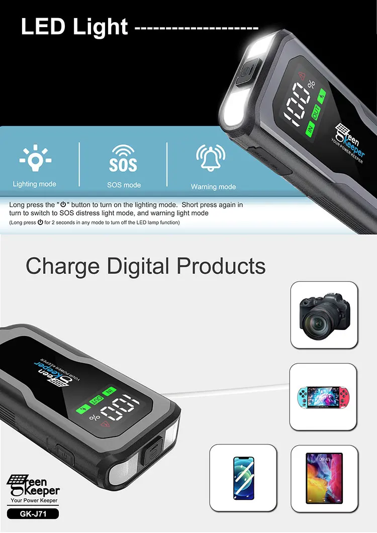 2023 Market Hot Sale Power Bank Battery High Quality 12 24 Volt Ultra Capacitor Jump Starter Power Bank Battery