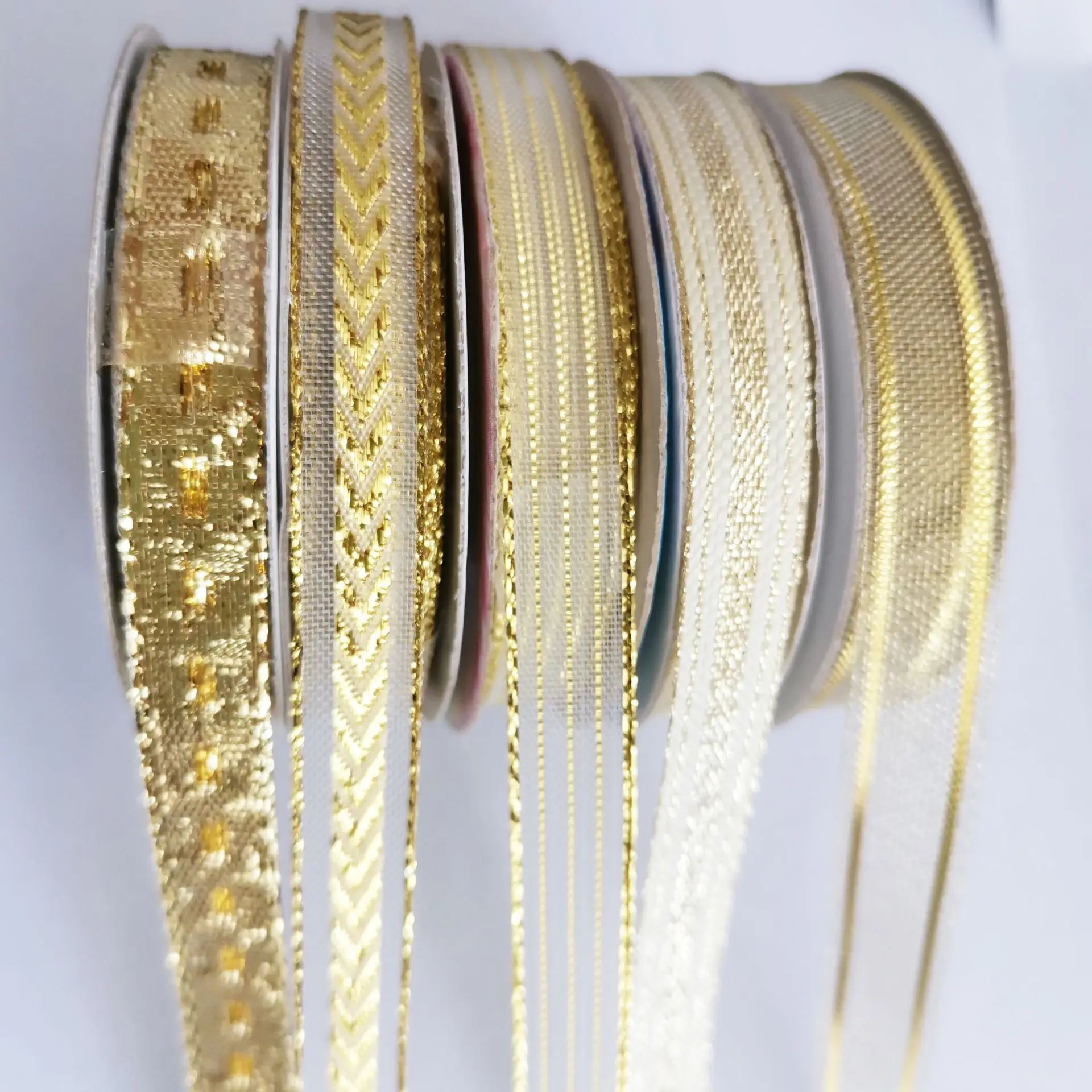 Good Quality Ribbon OEM Customized Fancy Grosgrain Double Faced Satin Glitter Gift Ribbons