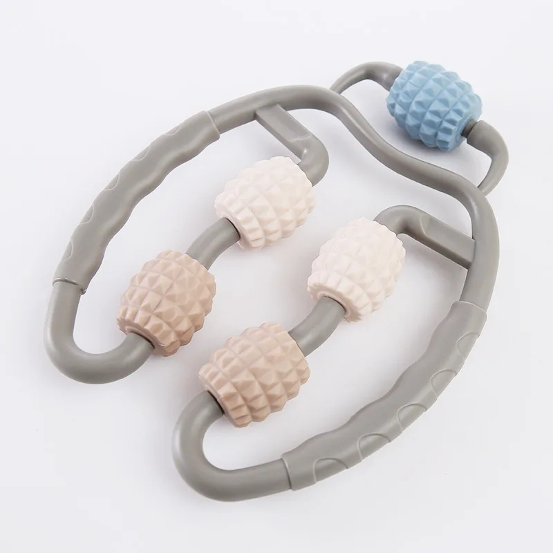 Body building 5 wheel Leg Ring Massager roller Fitness Muscle Relaxation yoga Leg Clamp