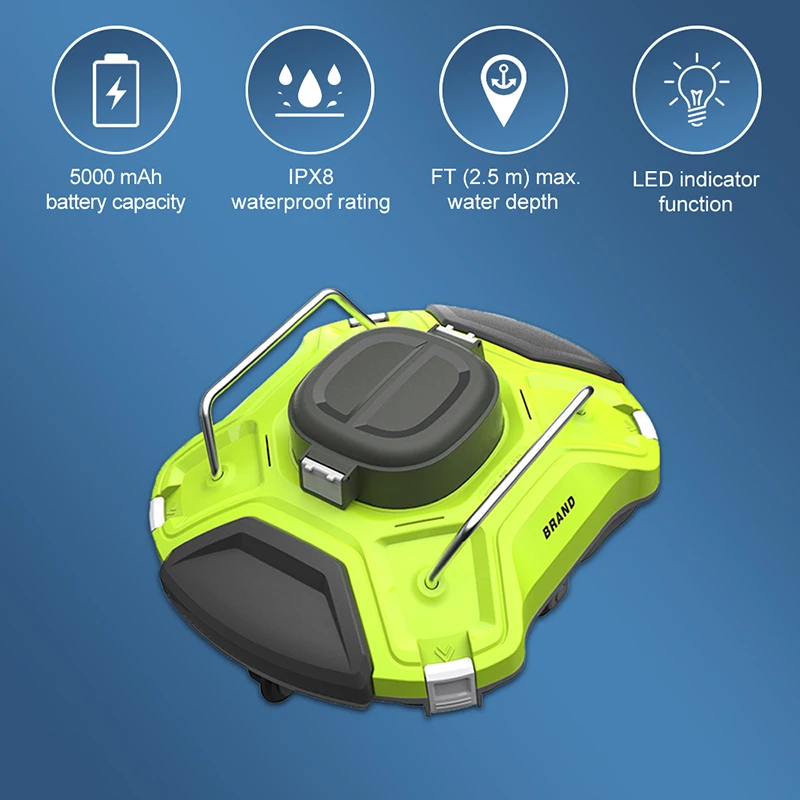 Underwater Cordless Robotic Pool Cleaner Robot Pool Vacuum Cleaner for Swimming Pools  Lasts 150 Mins