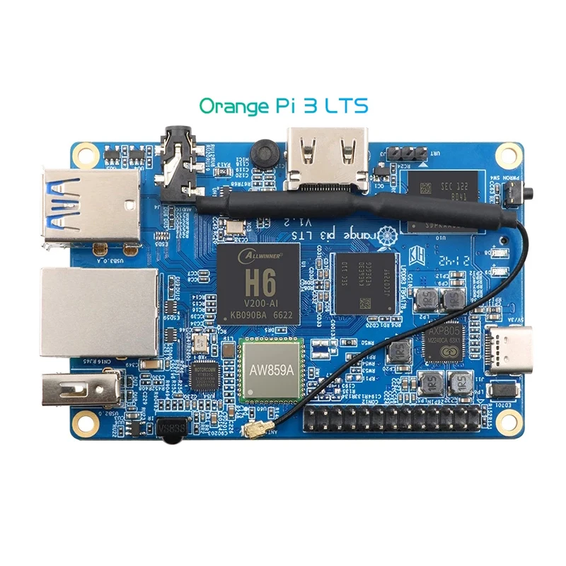 Original Orange Pi 3 LTS 2G8G EMMC AllWinner H6 SoC Open Source Board Computer Run Android 9.0/ Ubuntu/ De