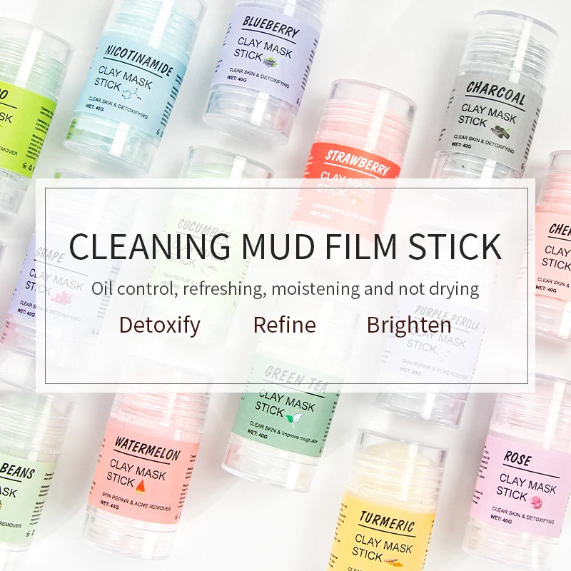 SEOMOU Custom Face Clay Mask Stick Facial Skin Care Matcha Green Tea Purifying Stick Mask Facial Clay Mud Solid Green Tea Mask